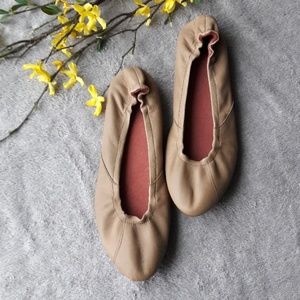 Sorel Tan Leather Ballet Flats Shoes 'Skimmer'